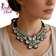 Elegant Transparent Resin Multicolored Flowers Necklace Sassy Chick