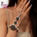 Ethnic Crystal Flower Finger Chain Bracelet Sasy Chick