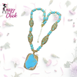 Exaggerated Square Turquoise Natural Stone Jewelry Sassy Chick