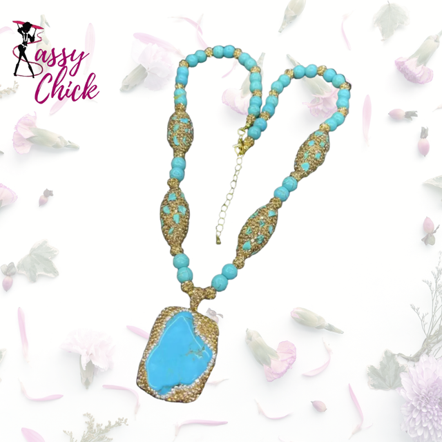 Exaggerated Square Turquoise Natural Stone Jewelry Sassy Chick