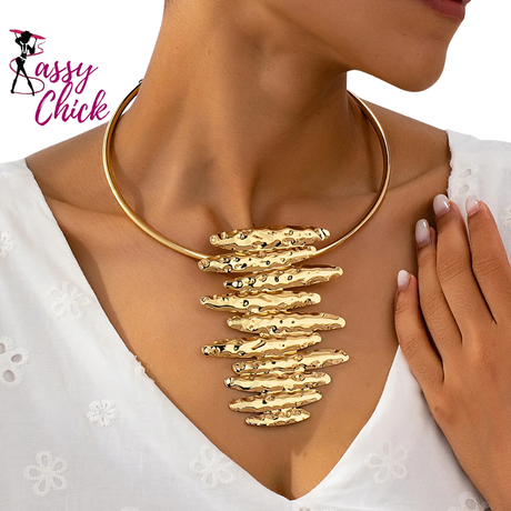 Fashion Irregular Geometric Texture Choker Necklace Sassy Chick