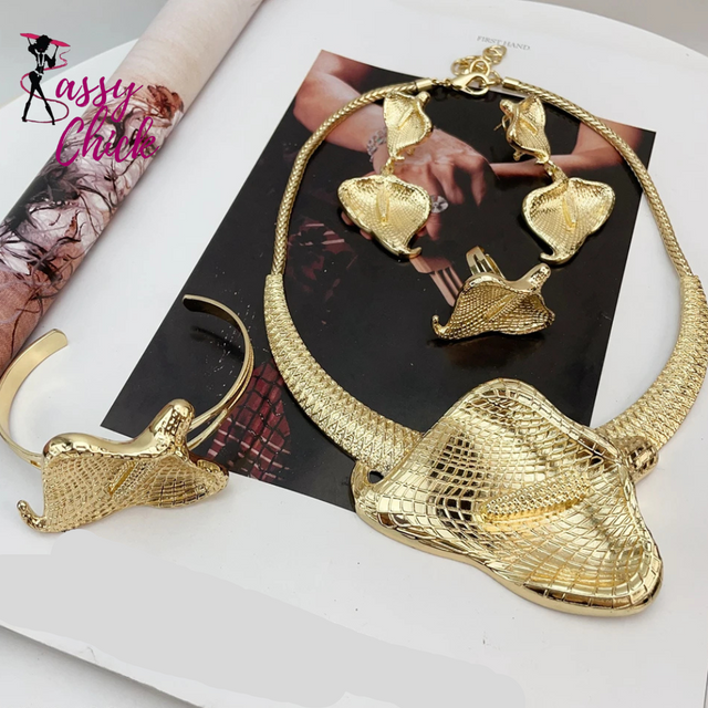 Italian Gold Plated Jewelry Set Sassy Chick