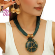 Geometric Round Resin Gems Aluminum Wire Woven Jewelry Sassy Chick
