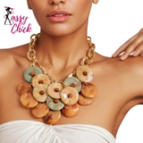 Girl Trendy Vintage Statement Chain & Beads Necklace Sassy Chick
