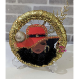 Gold Orange Lady Wreath Sassy Chick Logo