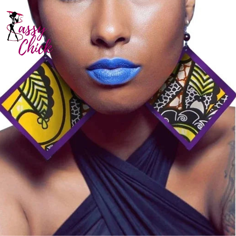 African Fabric Tassels Earrings