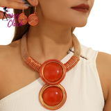 Handmade Round Resin Gems Aluminum Wire Woven Jewelry Sassy Chick