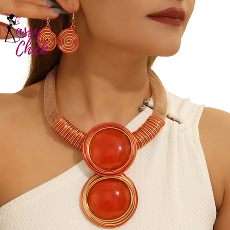 Handmade Round Resin Gems Aluminum Wire Woven Jewelry Sassy Chick
