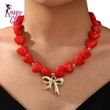 Heart Shaped Resin Love Beaded Necklace Sassy Chick