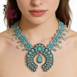Indian Turquoise Resin Baroque Statement Squash Necklace Sassy Chick