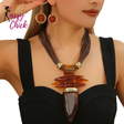 Irregular Turquoise Wax Rope Statement Necklace Sassy Chick
