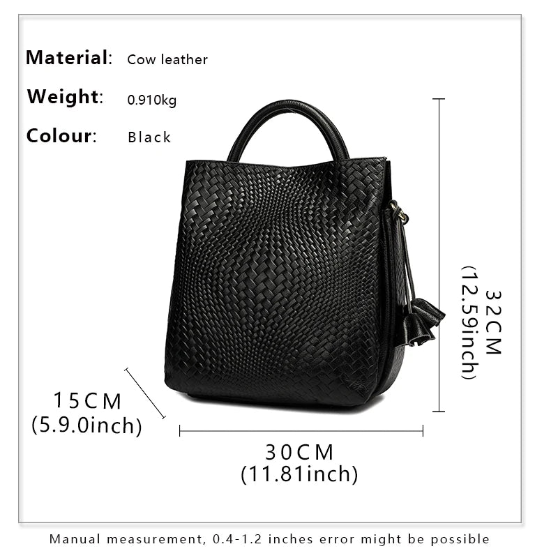 black bucket bag size