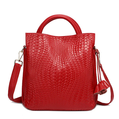 red bucket bag