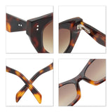Leopard print polygon sunglasses with acetate frame UV400 lenses for men and women