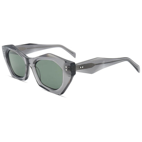 Leopard print polygon sunglasses with acetate frame UV400 lenses for men and women
