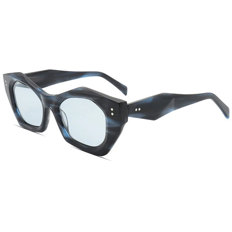 Leopard print polygon sunglasses with acetate frame UV400 lenses for men and women