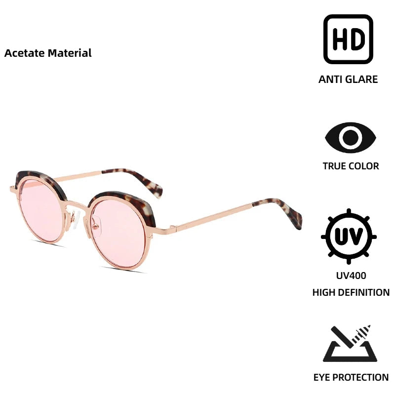 Women luxury cat eye sunglasses with acetate metal frame and UV400 lenses