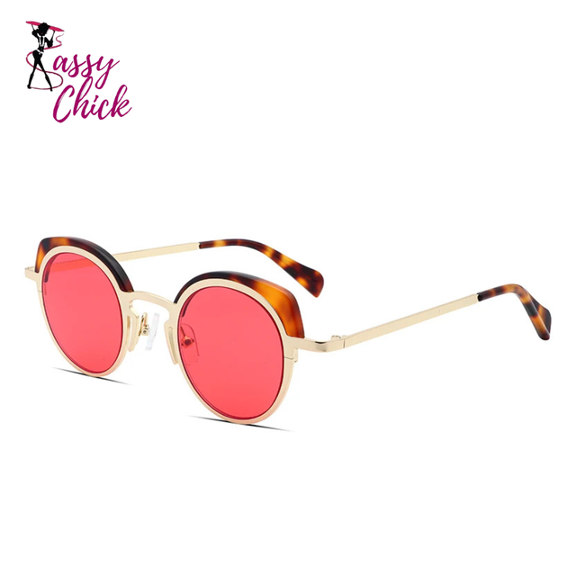Women luxury cat eye sunglasses with acetate metal frame and UV400 lenses
