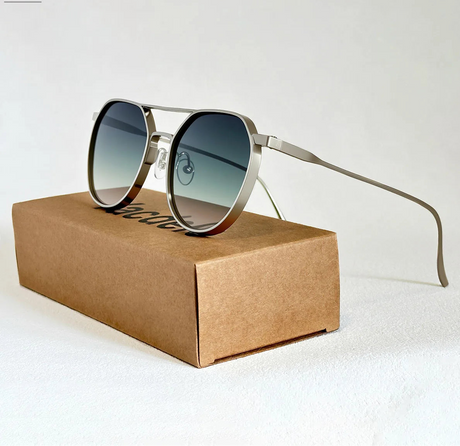 Oval vintage sunglasses for men with UV400 protection