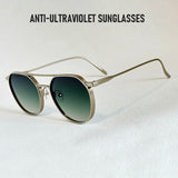 Oval vintage sunglasses for men with UV400 protection