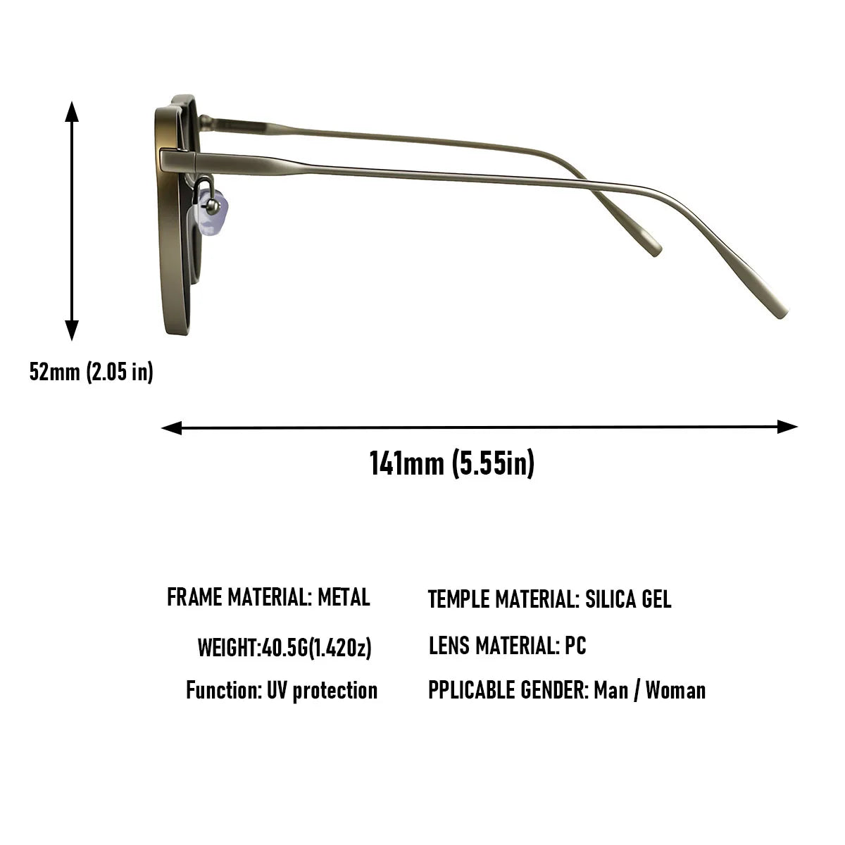 Oval vintage sunglasses for men with UV400 protection