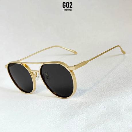 Oval vintage sunglasses for men with UV400 protection