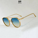 Oval vintage sunglasses for men with UV400 protection