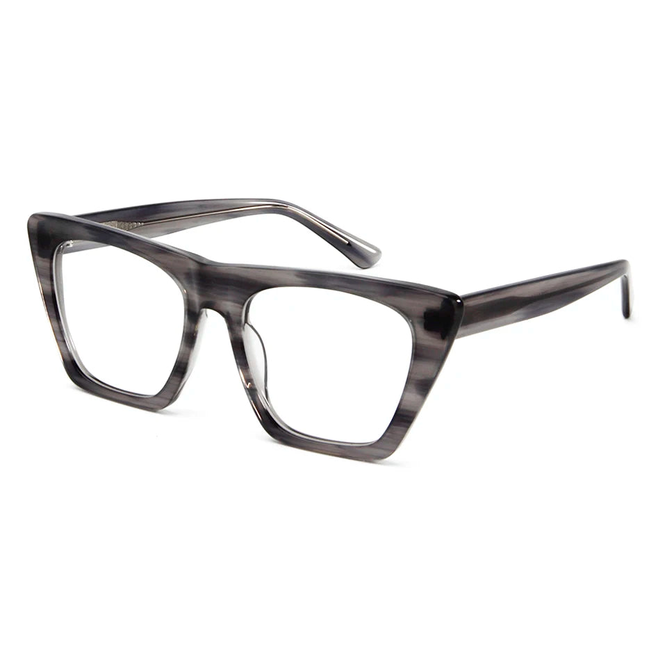 Women's oversized cat eye acetate optical glasses frame