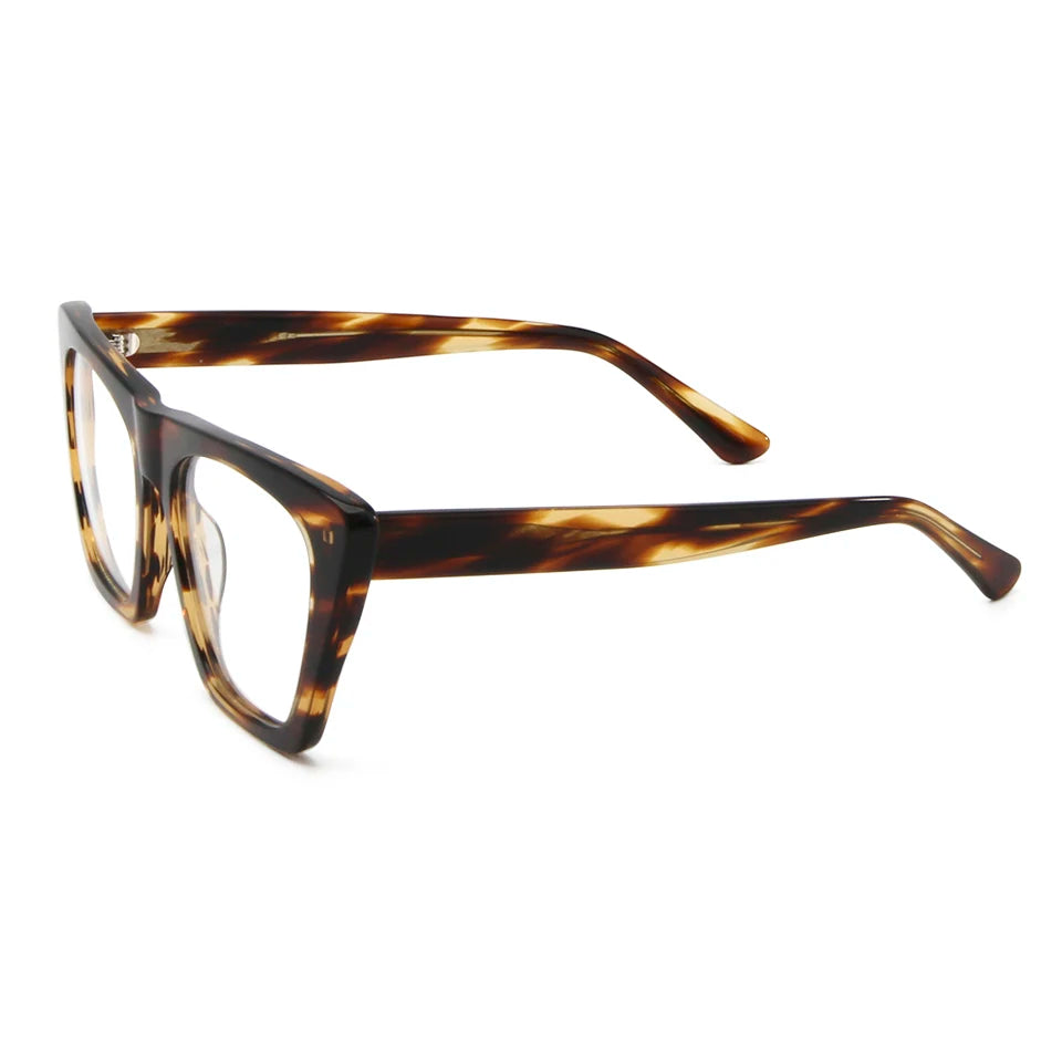 Women's oversized cat eye acetate optical glasses frame