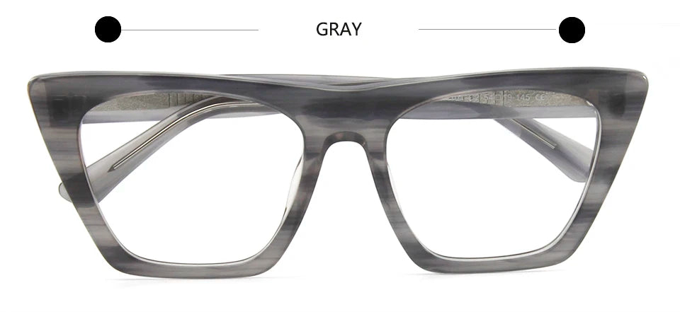 Women's oversized cat eye acetate optical glasses frame