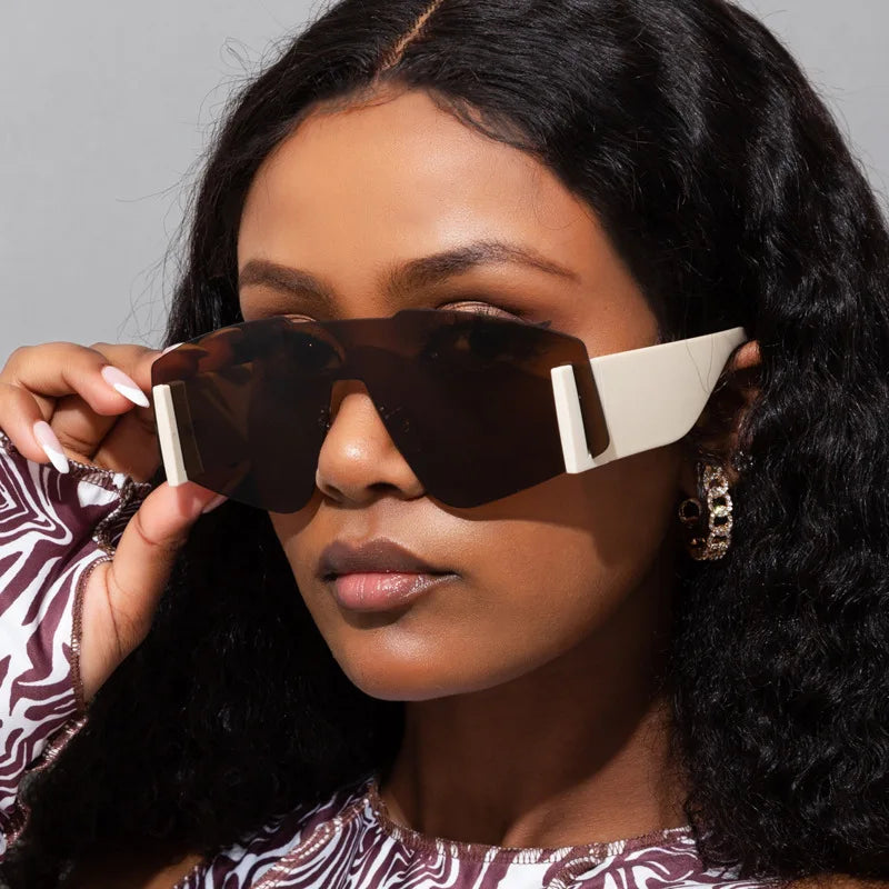 Oversized Frameless Sunglasses for Women | UV400