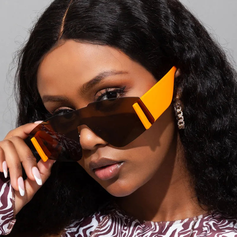 Oversized Frameless Sunglasses for Women | UV400