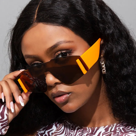 Oversized Frameless Sunglasses for Women | UV400