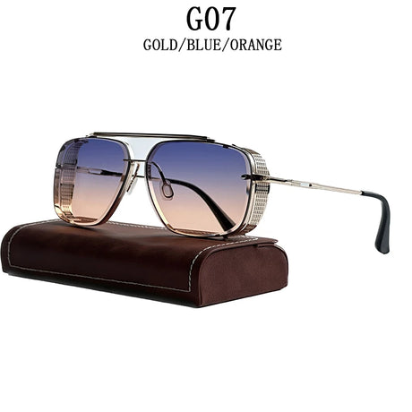 Oversized punk steampunk square sunglasses for men