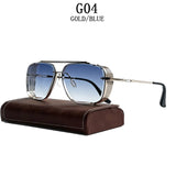 Oversized punk steampunk square sunglasses for men