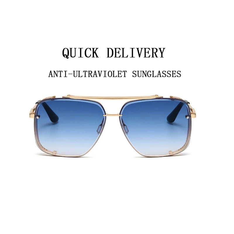 Oversized punk steampunk square sunglasses for men