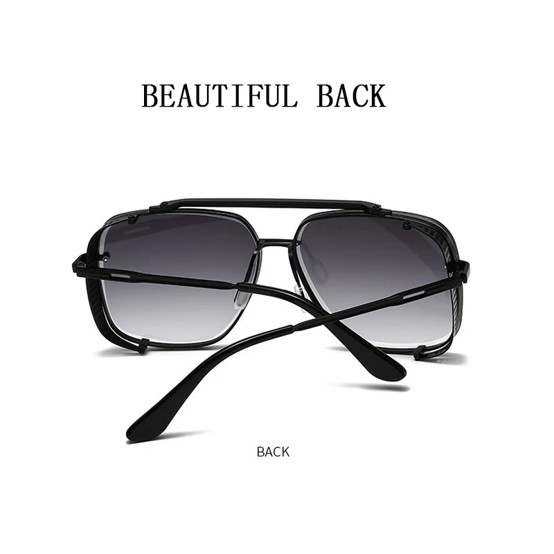 Oversized punk steampunk square sunglasses for men