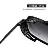 Oversized punk steampunk square sunglasses for men