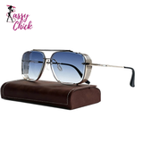 Oversized punk steampunk square sunglasses for men
