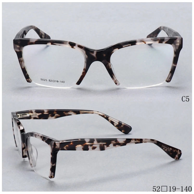 Premium acetate half frame optical glasses for men and women