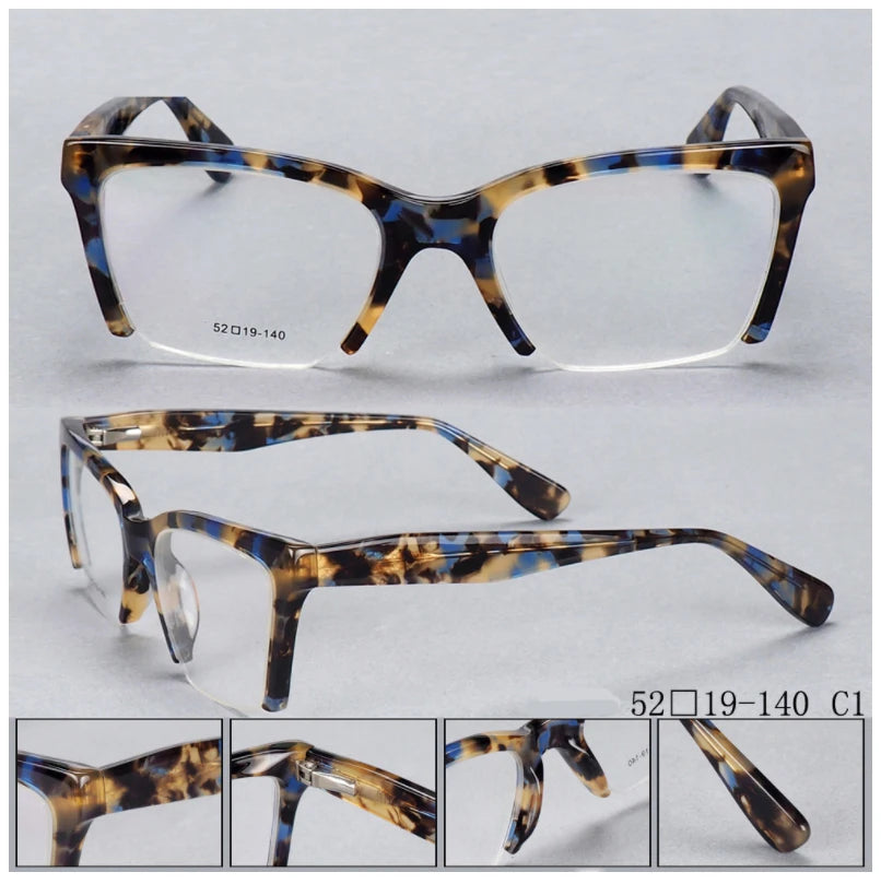 Premium acetate half frame optical glasses for men and women