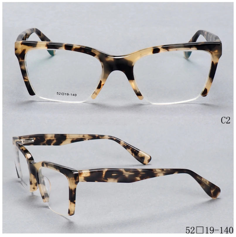 Premium acetate half frame optical glasses for men and women