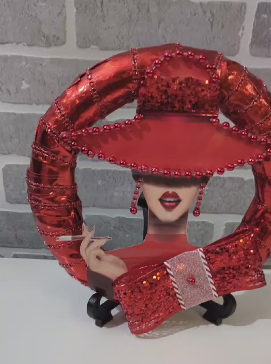 Handmade Lady Red Wreath Home Decor