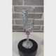 Customized silver wine flute glass with glitter and rhinestones, personalized champagne glass for weddings, birthdays, and special events.