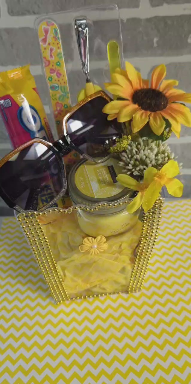 Custom Sunflower Sunshine basket
