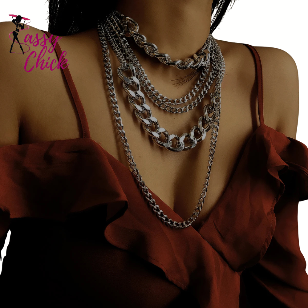 Punk Cuban Link Necklace Set Sassy Chick
