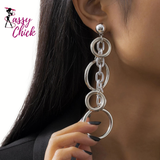 Punk Long Circle Drop Earring Sassy Chick