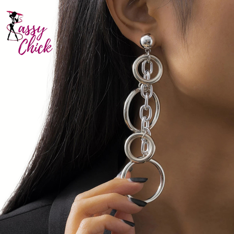Punk Long Circle Drop Earring Sassy Chick
