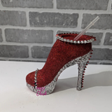 Red Silver Stiletto Tumbler Cup Sassy Chick Logo