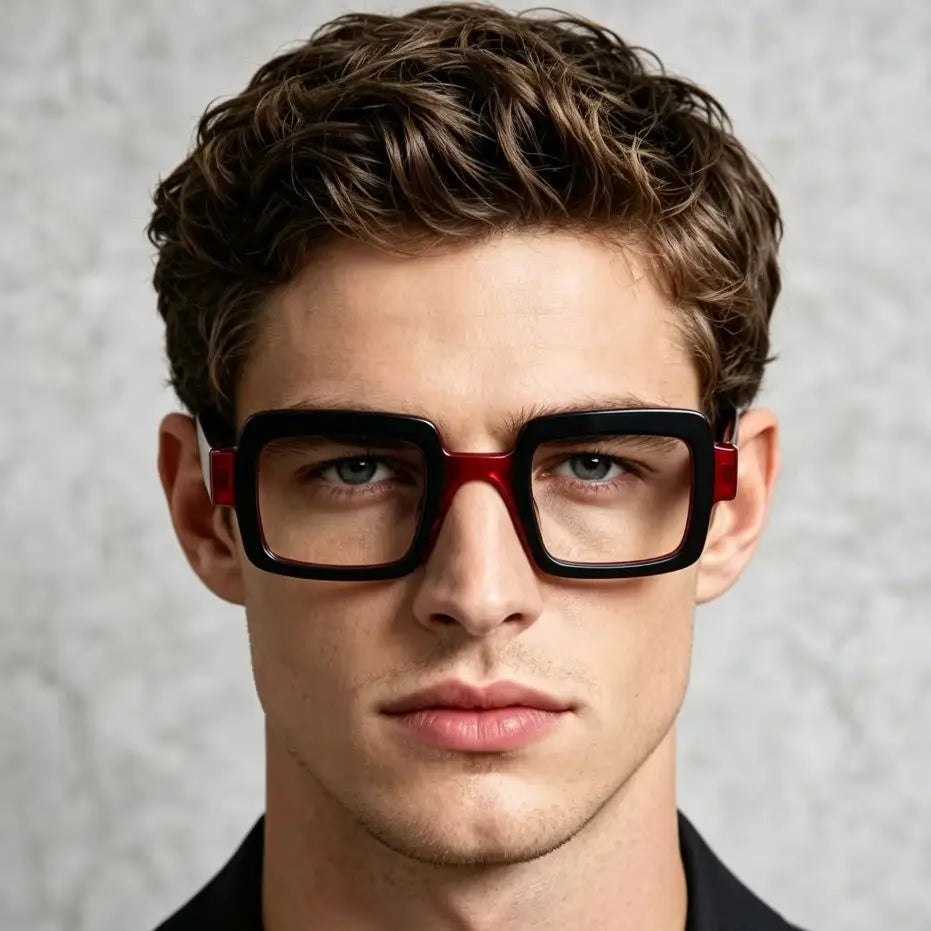 Unisex retro square acetate optical eyeglasses frame full rim design